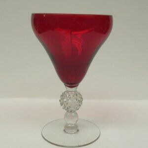 Morgantown Glass Spanish Red OLD ENGLISH No. 7678 Golf Ball 6 Inch Water Goblet